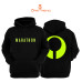 Marathon Baskılı 3 İplik Unisex Siyah Kapişonlu Sweatshirt