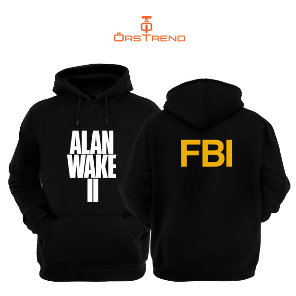 Alan Wake 2 Baskılı 3 İplik Unisex Siyah Kapişonlu Sweatshirt