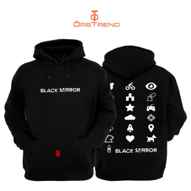 Black Mirror Baskılı Unisex Kapşonlu Sweatshirt