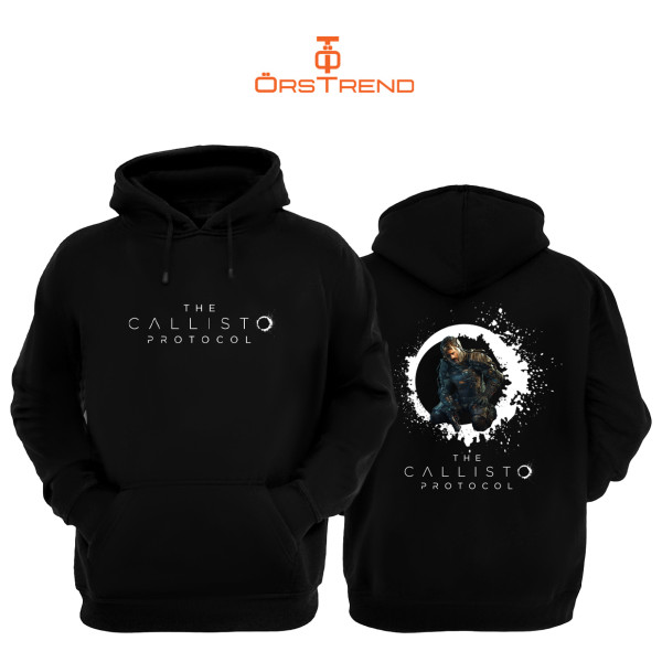 The Callisto Protocol Baskılı 3 İplik Unisex Siyah Kapişonlu Sweatshirt