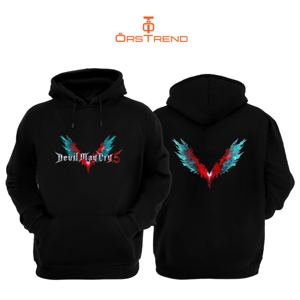 Devil May Cry 5 3 Iplik Unisex Siyah Kapişonlu Sweatshirt