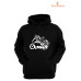 Gamer Baskılı 3 İplik Unisex Siyah Kapişonlu Sweatshirt