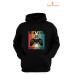 Gamer Baskılı 3 İplik Unisex Siyah Kapişonlu Sweatshirt