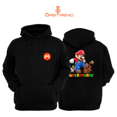 Super Mario Baskılı Unisex Kapşonlu Sweatshirt