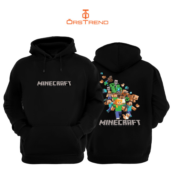 Minecraft Baskılı Unisex Kapşonlu Sweatshirt