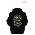 Ninja Bull Baskılı 3 İplik Unisex Siyah Kapişonlu Sweatshirt