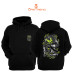 Ninja Bull Baskılı 3 İplik Unisex Siyah Kapişonlu Sweatshirt