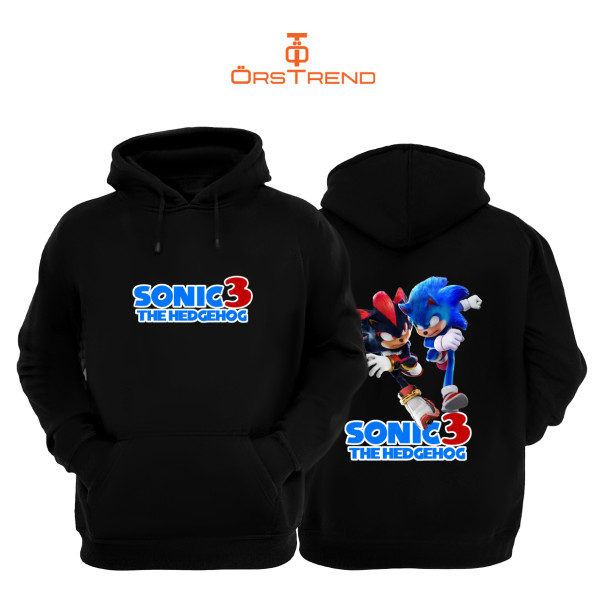 Sonic 3 Baskılı Unisex Kapşonlu Sweatshirt