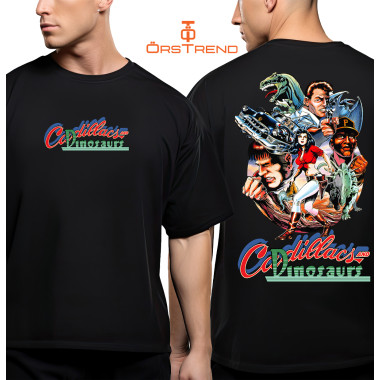 Cadillac and Dinasours Baskılı Oversize Tshirt